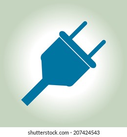 Vector electrical plug web flat icon.