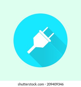 Vector electrical plug web flat icon.