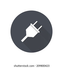 Vector electrical plug web flat icon.