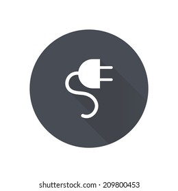 Vector electrical plug web flat icon.