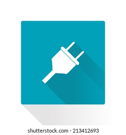 Vector electrical plug web flat icon.