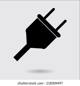 Vector electrical plug web flat icon.