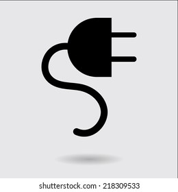 Vector electrical plug web flat icon.
