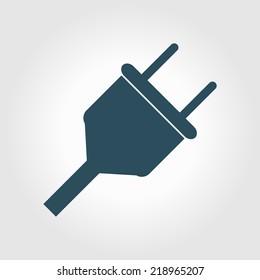 Vector electrical plug web flat icon.