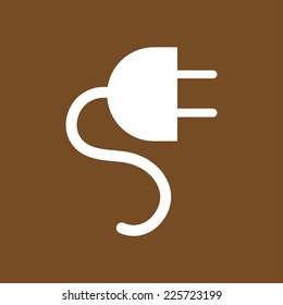 Vector electrical plug web flat icon.
