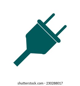 Vector electrical plug web flat icon.