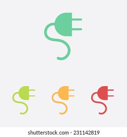 Vector electrical plug web flat icon.