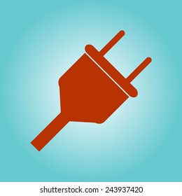 Vector electrical plug web flat icon.