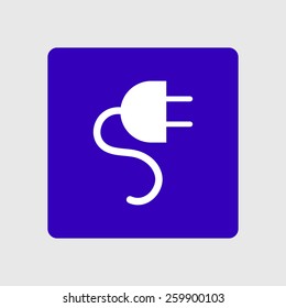 Vector electrical plug web flat icon.