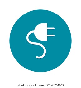 Vector electrical plug web flat icon.