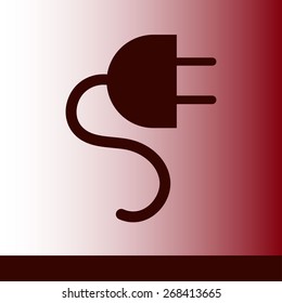 Vector electrical plug web flat icon.
