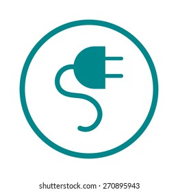 Vector electrical plug web flat icon.