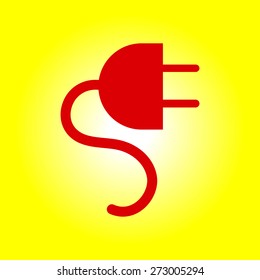 Vector electrical plug web flat icon.