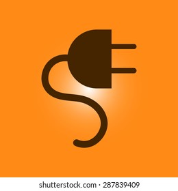 Vector electrical plug web flat icon.