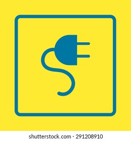 Vector electrical plug web flat icon.