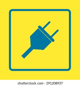 Vector electrical plug web flat icon.