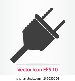 Vector electrical plug web flat icon.