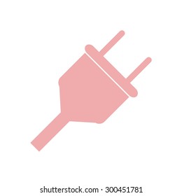Vector electrical plug web flat icon.