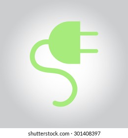 Vector electrical plug web flat icon.