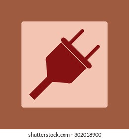 Vector electrical plug web flat icon.