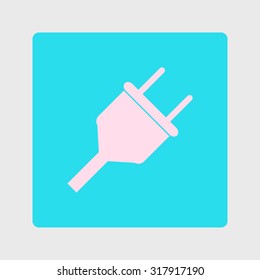 Vector electrical plug web flat icon.