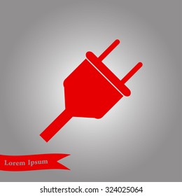 Vector electrical plug web flat icon.