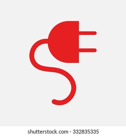 Vector electrical plug web flat icon.