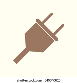 Vector electrical plug web flat icon.