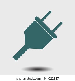 Vector electrical plug web flat icon.