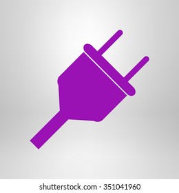 Vector electrical plug web flat icon.