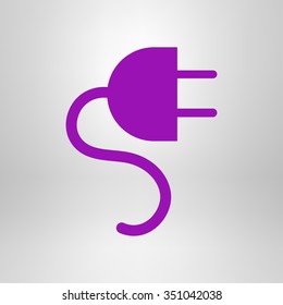 Vector electrical plug web flat icon.