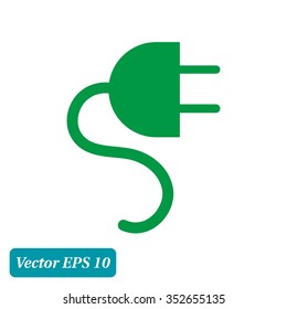 Vector electrical plug web flat icon.