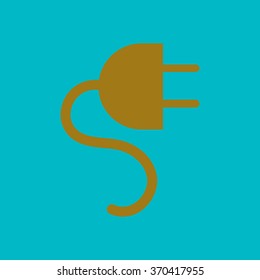 Vector electrical plug web flat icon.
