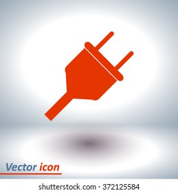 Vector electrical plug web flat icon.