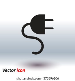 Vector electrical plug web flat icon.