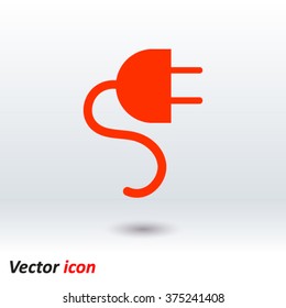 Vector electrical plug web flat icon.