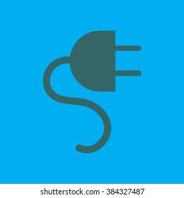 Vector electrical plug web flat icon.