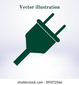 Vector electrical plug web flat icon.