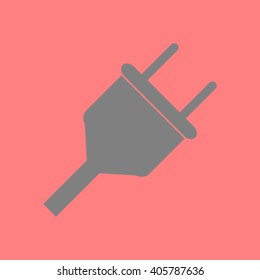 Vector electrical plug web flat icon.