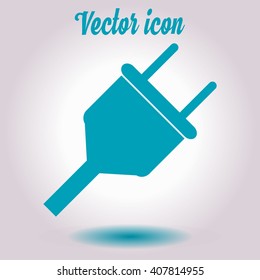 Vector electrical plug web flat icon.
