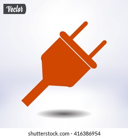 Vector electrical plug web flat icon.