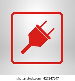Vector electrical plug web flat icon.