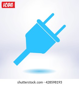 Vector electrical plug web flat icon.