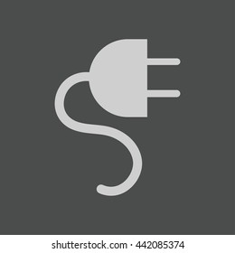 Vector electrical plug web flat icon.