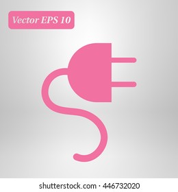 Vector electrical plug web flat icon.