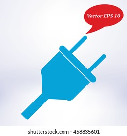 Vector electrical plug web flat icon.