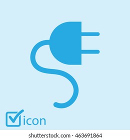 Vector electrical plug web flat icon.