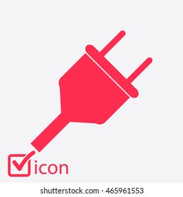 Vector electrical plug web flat icon.