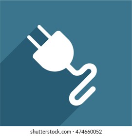 Vector electrical plug web flat icon.