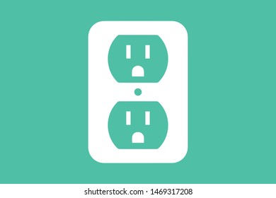 Vector Electrical wall socket icon design element illustration